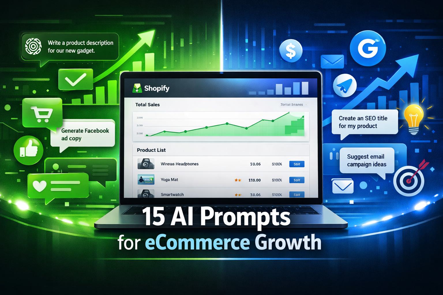 ChatGPT vs Gemini AI prompts for eCommerce sellers
