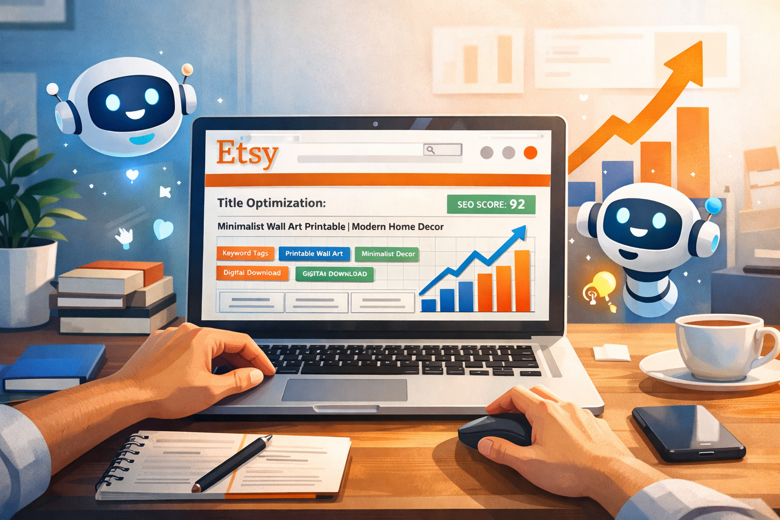Etsy SEO AI prompts step by step listing optimization