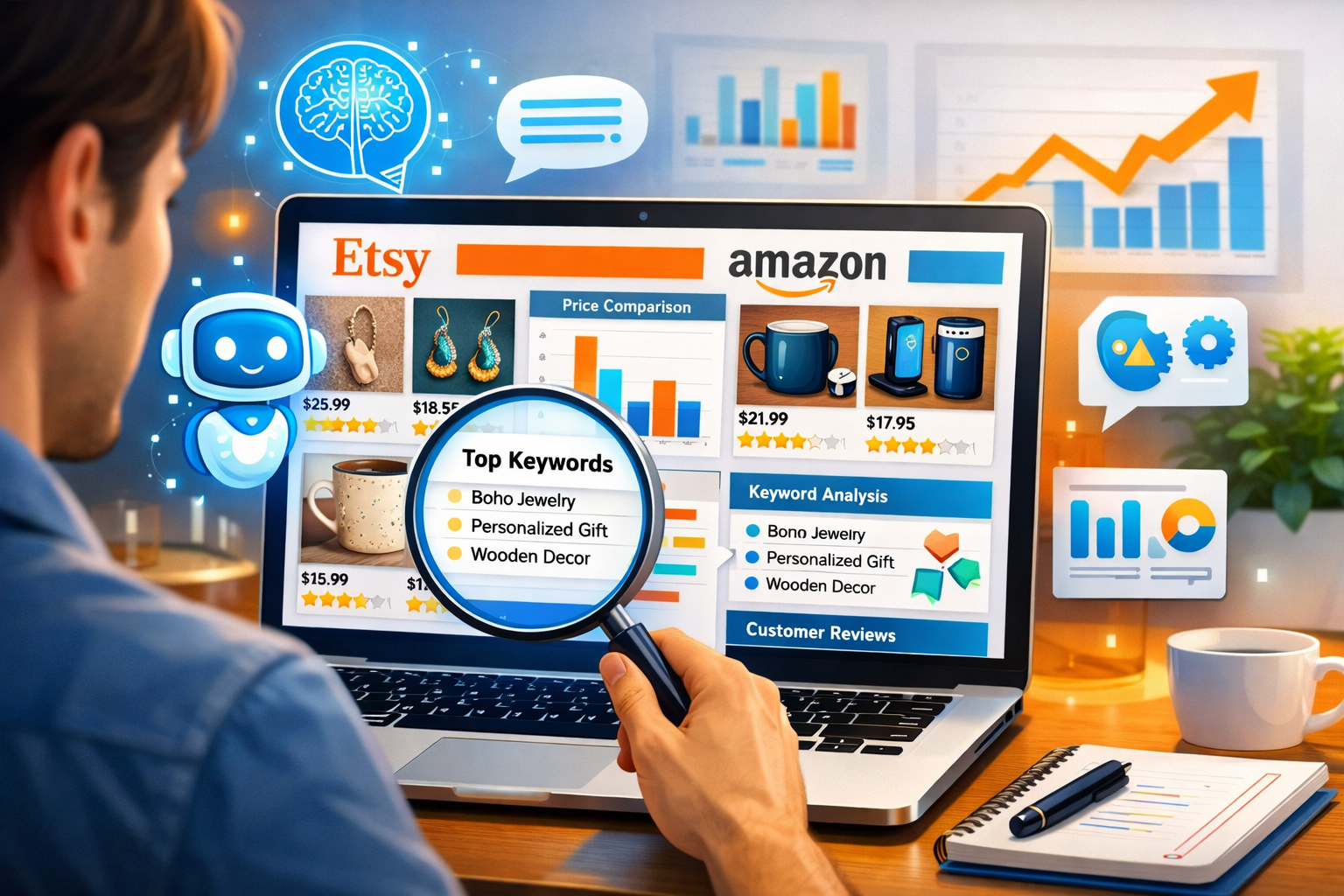 AI prompts to analyze competitor products on Etsy and Amazon for better sales strategy