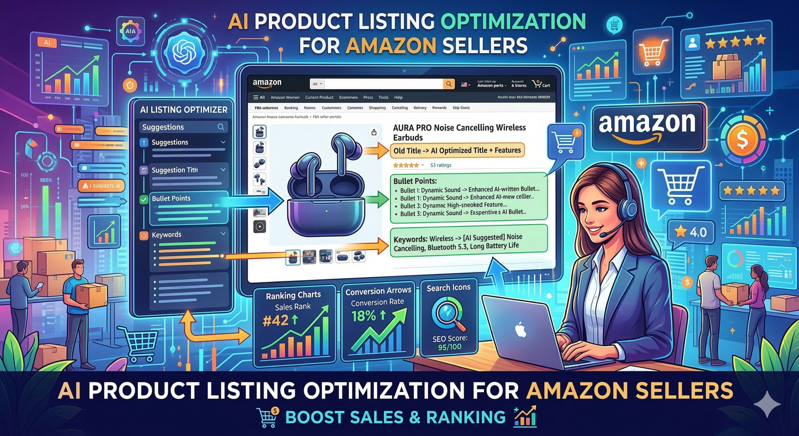 Amazon listing optimization with AI prompts