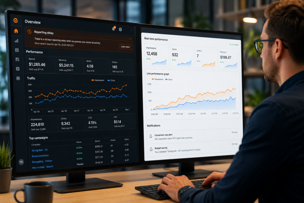 Etsy ads dashboard delay causing traffic and view reporting discrepancies
