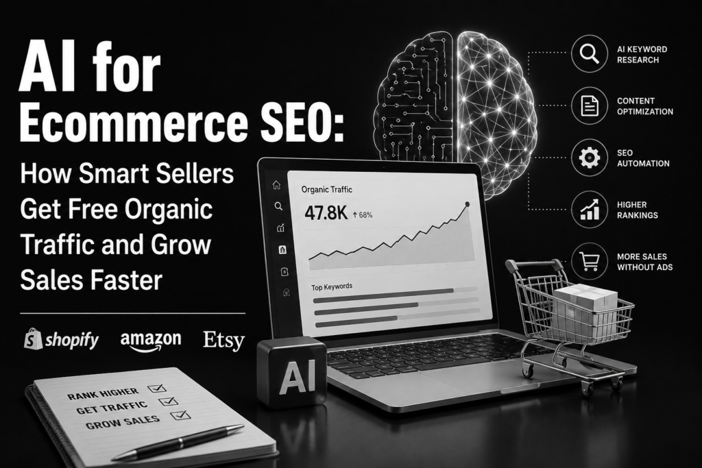 AI tools for ecommerce marketing performing keyword research and SEO analysis
