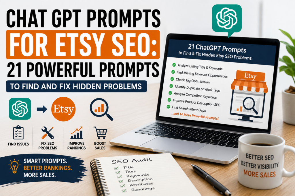 Chat GPT Prompts for Etsy SEO to find and fix hidden Etsy SEO problems