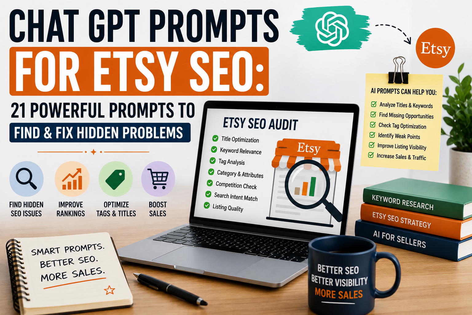 Chat GPT Prompts for Etsy SEO to find and fix hidden Etsy SEO problems