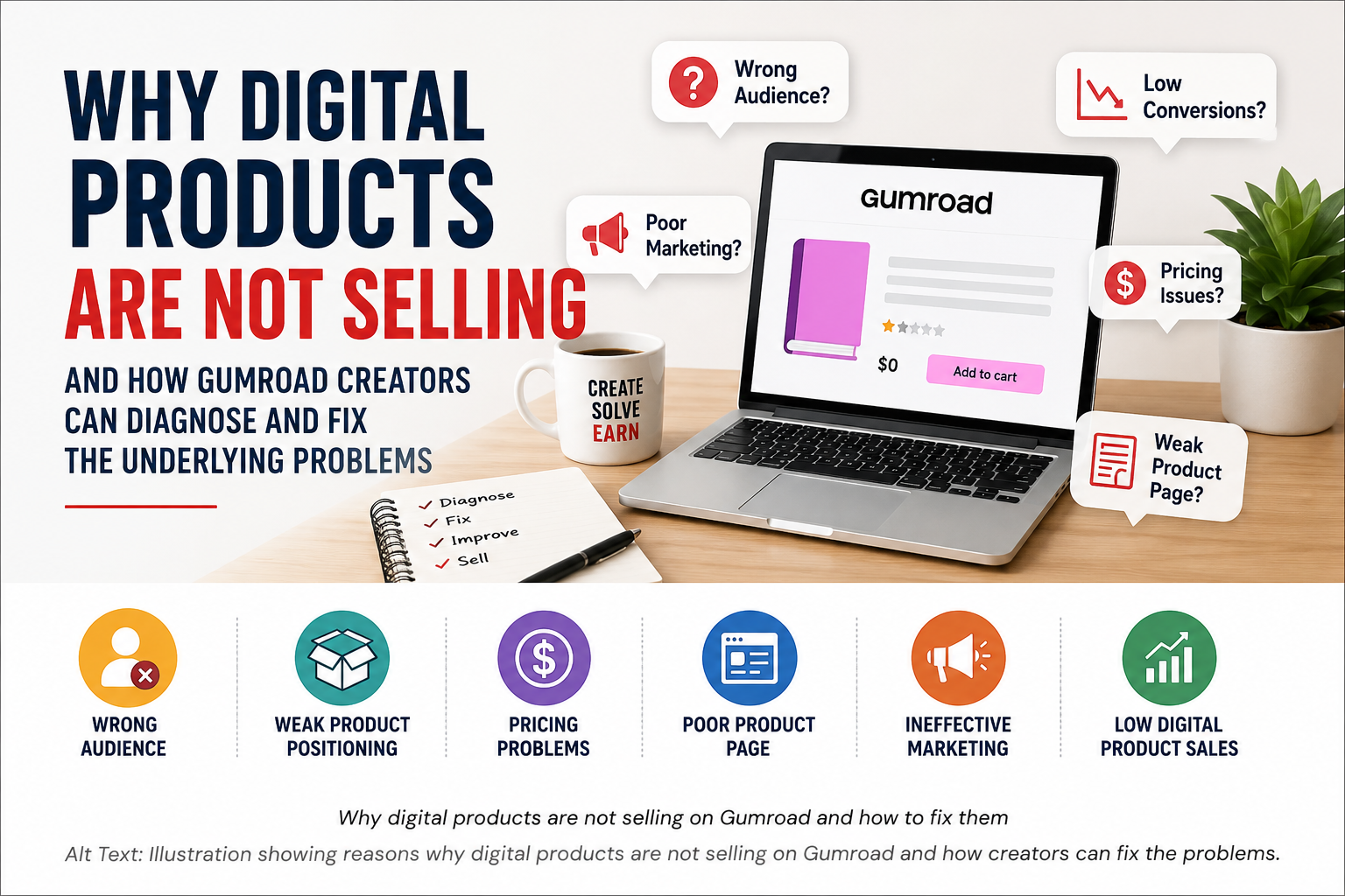 Why digital products are not selling on Gumroad and how creators can fix common sales problems