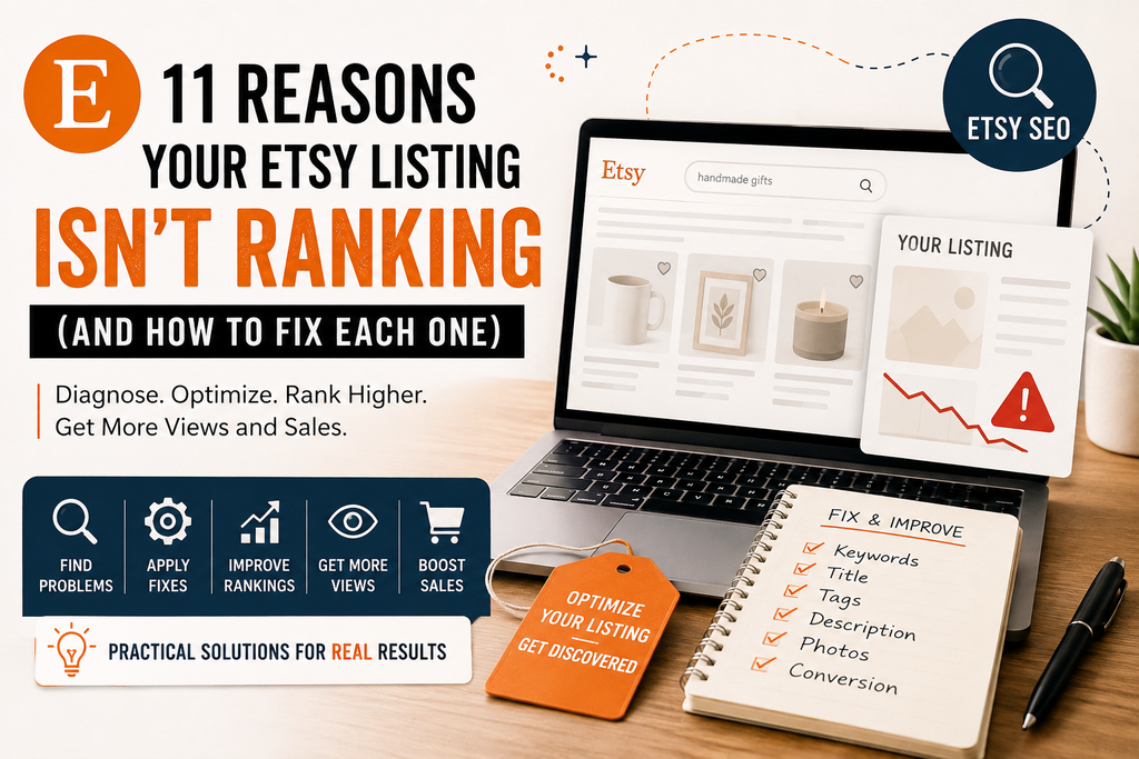 Etsy listings not ranking — SEO guide to improve Etsy listing visibility
